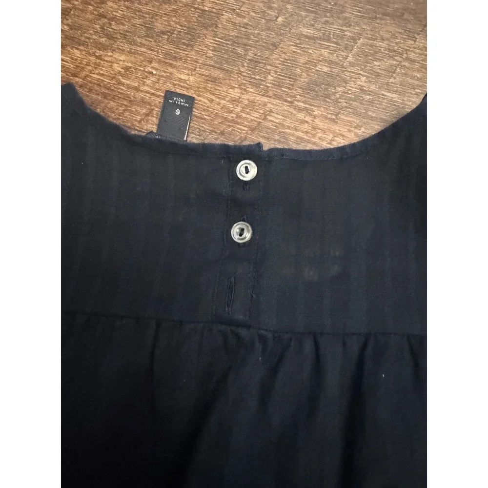 J.Crew Women's Black 100% Cotton Sleeveless Embroidered Eyelet Blouse Size 6